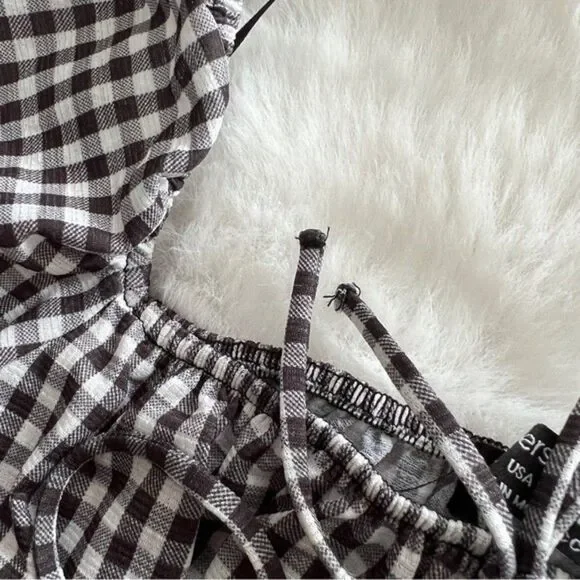 Bershka Gingham Cropped Top Black - Picture 6 of 15